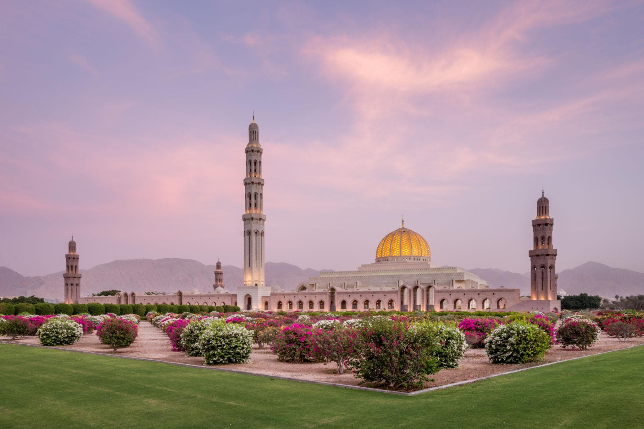 Mountain coast and traditional architecture in Oman